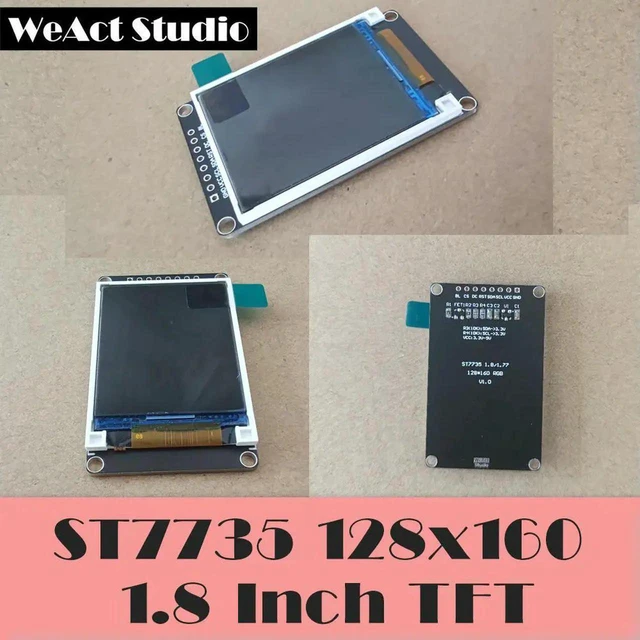 Alt view image 2 of 2 - AJMRTC 1.8Inch IPS Color TFT LCD Display Module, ST7735 Driver Chip, Wide 3.3V5V Compatibility, SPI Small Color Screen for WeActCompatible Microcontroller DIY & Embedded Projects