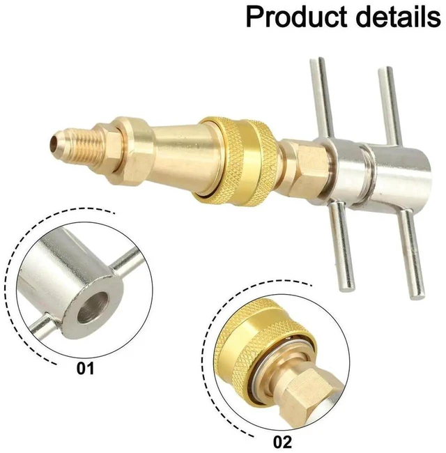 Alt view image 3 of 3 - AJMRTC 1/4 Inch Brass Refrigerator Quick Coupling Washer, Quick Connect Fitting for Refrigeration Maintenance, Snow Cleaning, Pipeline Unclogging, Pressure Washer Hose Connection Replacement Accessory