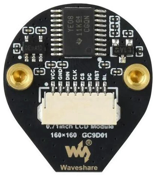 Alt view image 3 of 3 - AJMRTC 0.71Inch Round LCD Display Module, 160×160 Resolution 65K Color Circular Screen with SPI Interface, Compact Round Display for Smart Wearable, DIY Instrument and Embedded Development Projects
