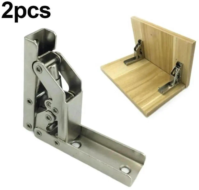 Main image of AJMRTC SelfLocking Spring Folding Hinges, Silver Metal Furniture Cabinet Door Hinge Brackets with Mounting Screws, HeavyDuty SelfLock Foldable Hinges for Home Furniture Cabinet Hardware Replacement