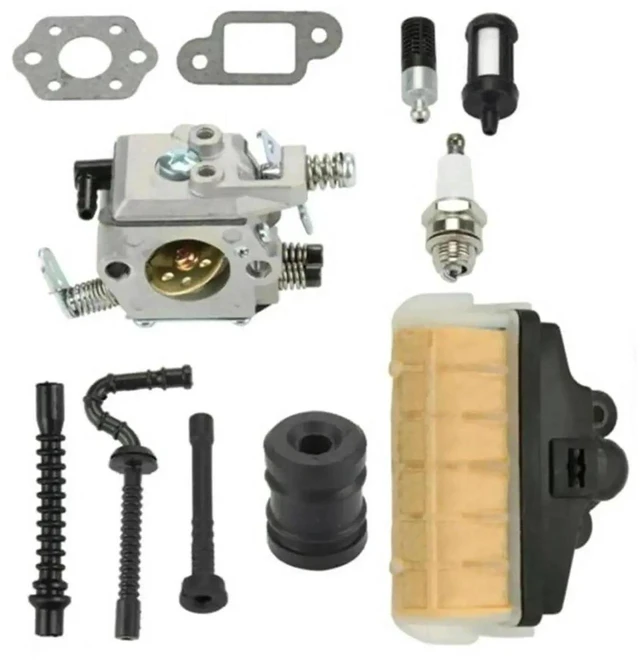 Main image of AJMRTC Chainsaw Performance Rebuild Kit, Small Engine Carburetor Assembly with Fuel Line, Oil Filter, Oil Line & Muffler Gasket, Complete Replacement Repair Parts for Chainsaw Power Tool Maintenance