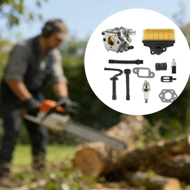 Alt view image 2 of 3 - AJMRTC Chainsaw Performance Rebuild Kit, Small Engine Carburetor Assembly with Fuel Line, Oil Filter, Oil Line & Muffler Gasket, Complete Replacement Repair Parts for Chainsaw Power Tool Maintenance