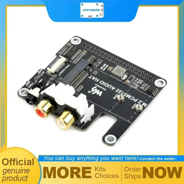 Main image of AJMRTC Raspberry Pi PCIe M.2 HAT Expansion Board, NVMe SSD Support, I2S Audio Output with 3.5mm Jack & RCA Port, DriverFree PlugandPlay HAT Module for Raspberry Pi DIY Projects