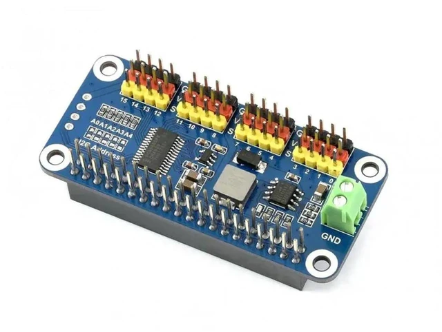 Alt view image 3 of 3 - AJMRTC 16Channel Servo Driver HAT, 12Bit I2C Interface Expansion Board Compatible with Raspberry Pi Zero Zero W Zero WH 2B 3B 3B+, MultiServo Control Module for Robotics DIY Projects