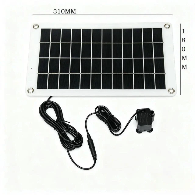 Alt view image 2 of 3 - AJMRTC 10W 12V Solar Powered Water Pump, 180L/H Flow Rate 1.6M Lift Height Solar Water Pump for Outdoor Fountain, Pond, Garden Landscape Water Circulation Decoration