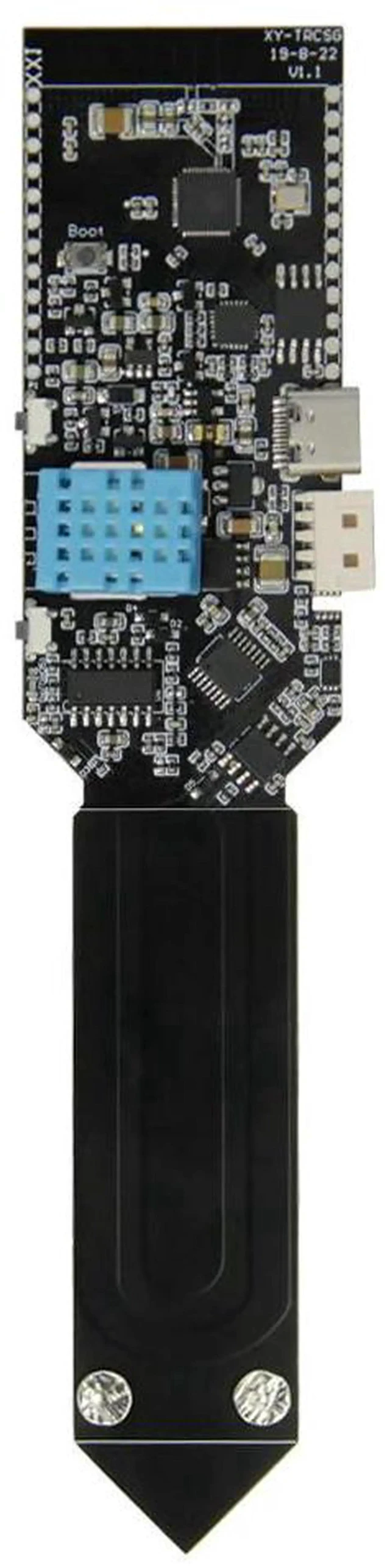 Main image of AJMRTC THigrow ESP32 Soil Sensor Module, WiFi Bluetooth DHT11 Ambient Temp Humidity Photometric Light Electrolyte EC Soil Sensor for Smart Garden Plant Agriculture Monitoring