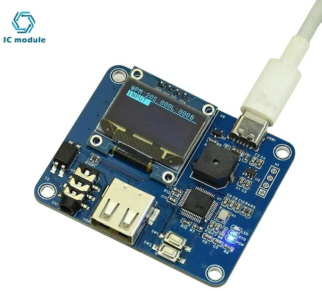Alt view image 3 of 3 - AJMRTC Morse Code Trainer CW Keyer with Keyboard Input, Adjustable WPM Speed LCD Display 12Message Storage Morse Code Practice Device for HAM Radio Amateurs Learning Training