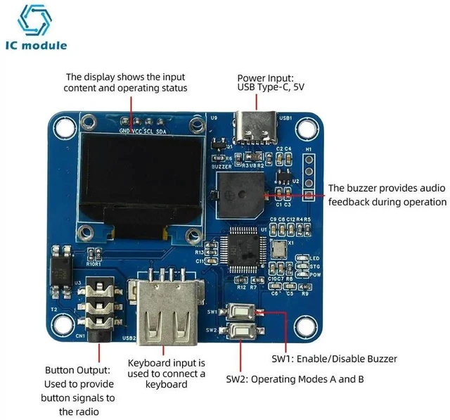 Alt view image 2 of 3 - AJMRTC Morse Code Trainer CW Keyer with Keyboard Input, Adjustable WPM Speed LCD Display 12Message Storage Morse Code Practice Device for HAM Radio Amateurs Learning Training