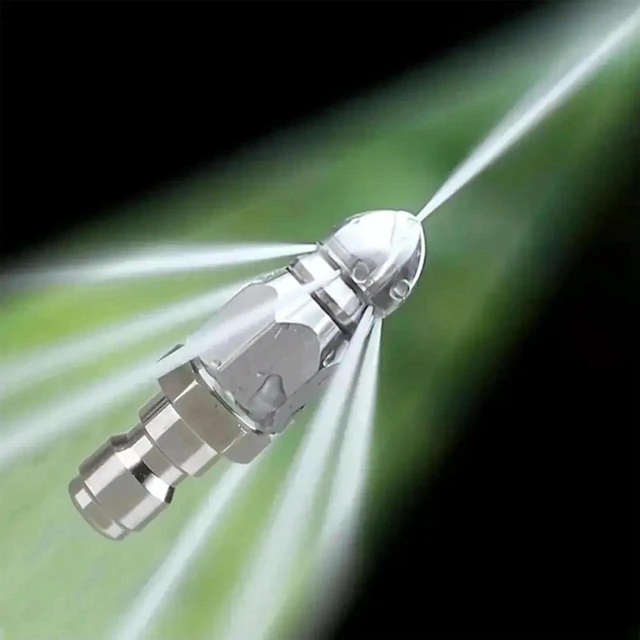 Alt view image 2 of 3 - AJMRTC Rotating Sewer Jetter Nozzle, Silver Stainless Steel HighPressure Rotational Spray Tip, HeavyDuty Stainless Construction Drain Cleaning Nozzle for Sewer Pipe Jetting Equipment