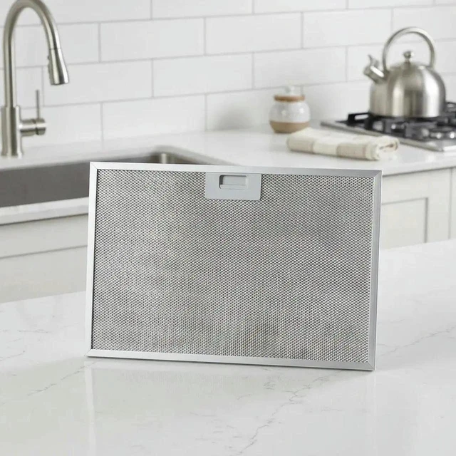 Alt view image 2 of 3 - AJMRTC 2Pack WB02X11012 Grease Filter, Aluminum Alloy Replacement Filter 17.56 x 12.2 Inch, Compatible with Forge JV566H1SS Range Hood, Kitchen Cooker Hood Grease Capture Filter Part