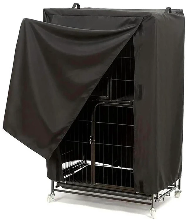 Alt view image 3 of 3 - AJMRTC Bird Cage Cover, 210D Oxford Cloth Waterproof Lightproof Dustproof Protective Cover, 104×69×122cm Universal Birdcage Shield for Indoor Outdoor Parrot Bird Cage Daily Protection