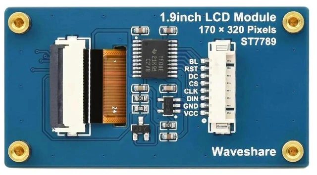 Alt view image 3 of 3 - AJMRTC 1.9 Inch IPS LCD Display Module, 170×320 Resolution 262K Colors, SPI Interface Compact Screen Panel for Microcontroller DIY Electronics, Embedded Project Development Accessory