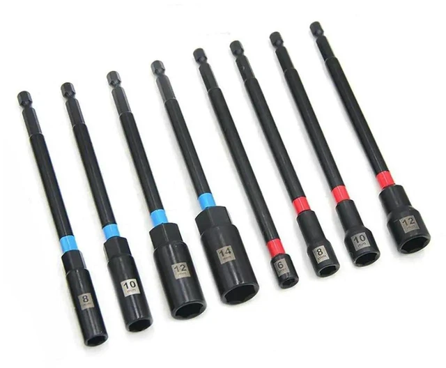 Alt view image 3 of 3 - AJMRTC 8Piece Magnetic Socket Set, 150mm Extended Length Hex Shank Drive Sockets, Deep Hole Design for 6mm14mm Fasteners, Fits Electric Drills for Automotive & Mechanical Repair Work