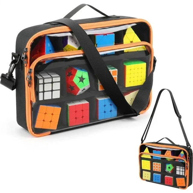 Alt view image 3 of 3 - AJMRTC Transparent Cube Organizer Storage Case, 12 Customizable Adjustable Compartments, with Extended Comfort Shoulder Strap, Portable Clear Storage Bag for Craft Toy Jewelry SmallItem Organization