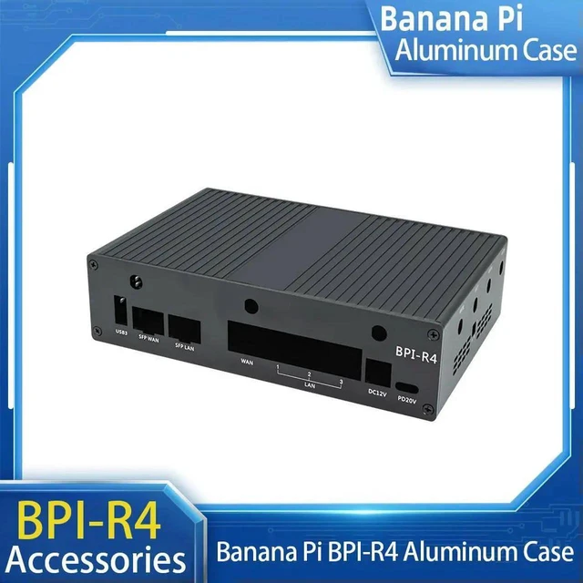 Main image of AJMRTC Aluminum Alloy Enclosure for Banana Pi BPIR4, Passive Cooling Metal Case with Precise Port Cutouts for OpenSource Router DIY Network Projects, Board Not Included