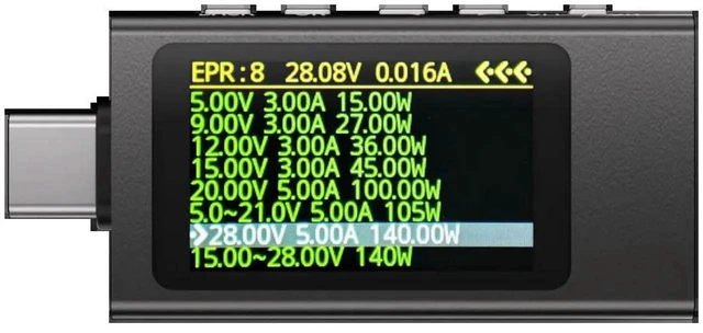Alt view image 3 of 3 - AJMRTC KWSX1 TypeC USB Power Tester, 1.14 Inch IPS Display Voltmeter Ammeter, Fast Charge Trigger Detector, Capacity Ripple Temperature Measuring Monitor Tool