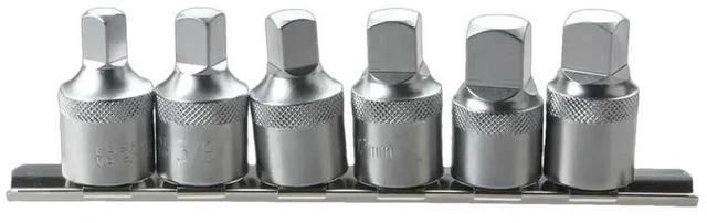 Alt view image 3 of 3 - AJMRTC 6Piece Oil Sump Drain Plug Socket Set, 1/2 Inch Square Drive Base, 8101214mm & 3/8 Steel Sockets for Oil Pan & Transmission Maintenance Repair Work