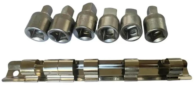 Alt view image 2 of 3 - AJMRTC 6Piece Oil Sump Drain Plug Socket Set, 1/2 Inch Square Drive Base, 8101214mm & 3/8 Steel Sockets for Oil Pan & Transmission Maintenance Repair Work