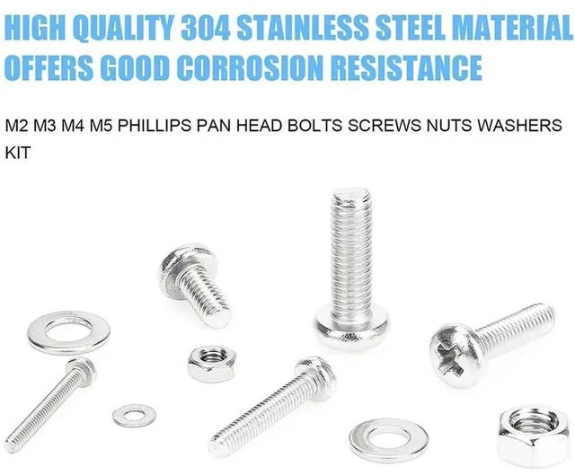 Alt view image 2 of 3 - AJMRTC M2 & M3 Socket Head Hex Bolt Assortment Kit, Metric Screws Nuts Washers with Storage Box, Multiple Metric Sizes for Machinery Electronics DIY Hardware Assembly Repair
