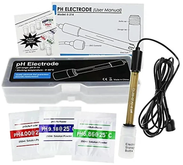 Alt view image 2 of 3 - AJMRTC BNCConnected pH Electrode Probe Replacement Sensor, 014pH, for BNCPort pH Meters Controllers, Hydroponics Water Monitoring, Aquarium Pool & Laboratory pH Testing Research