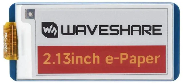 Main image of AJMRTC 2.13Inch EPaper HAT (G), 250×122 Resolution Red Yellow Black White 4Color EInk Display Module, SPI Interface, UltraLow Power for Raspberry Pi DIY IoT Projects
