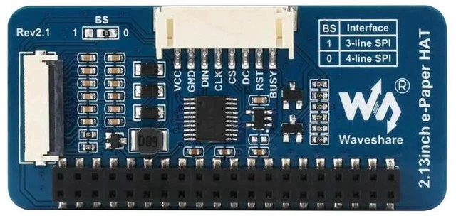 Alt view image 2 of 3 - AJMRTC 2.13Inch EPaper HAT (G), 250×122 Resolution Red Yellow Black White 4Color EInk Display Module, SPI Interface, UltraLow Power for Raspberry Pi DIY IoT Projects