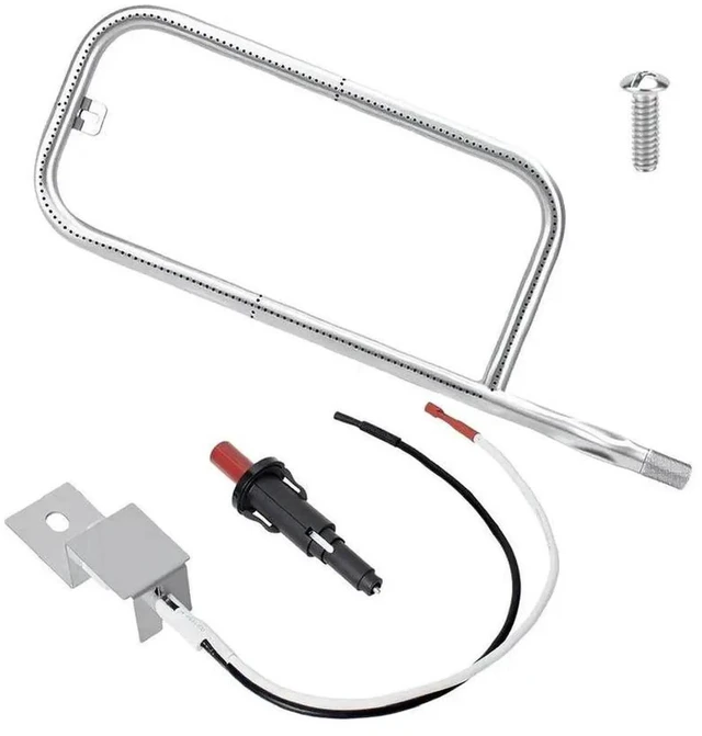 Main image of AJMRTC Stainless Steel Replacement Burner Tube 60041 with Fully Wired Spark Igniter 80462, Aftermarket Repair Kit for Weber Gas Grill, Barbecue Grill Heating & Ignition Spare Accessory Set