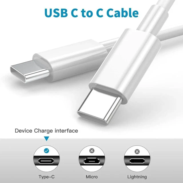 Alt view image 4 of 7 - AJMRTC USB-C to USB-C 100W PD3.0 Fast Charging Cable 2-Pack 6.6FT, E-Marker Chip Type-C Power Cord for iPhone 15 Pro Max, MacBook Air 13-inch, iPad Pro, iPad Air 4/5, iPad 10th Generation