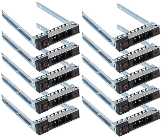 Main image of 10-Pack 2.5 Inch SFF Hard Drive Caddy Tray, Compatible with Dell DXD9H 0DXD9H, HotSwap SSD HDD Bracket for PowerEdge 16th Gen T560 R660 R6615 R6625 R760 R760xs R7615 R7625 R860 R960 HS5610 HS5620