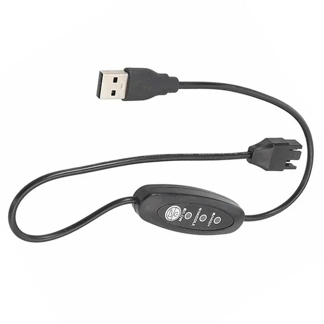 Alt view image 2 of 5 - AJMRTC USB 5V to 12V Boost Fan Cable, 3-Gear Speed Adjustable USB to 4-Pin Fan Power Cord, Step-Up Chassis Fan Adapter Cable for PC Case Cooling Fan