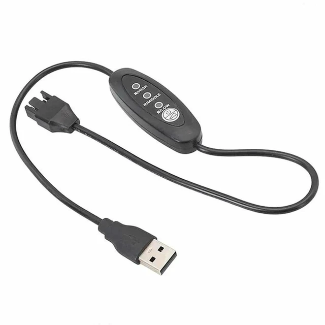 Alt view image 5 of 5 - AJMRTC USB 5V to 12V Boost Fan Cable, 3-Gear Speed Adjustable USB to 4-Pin Fan Power Cord, Step-Up Chassis Fan Adapter Cable for PC Case Cooling Fan