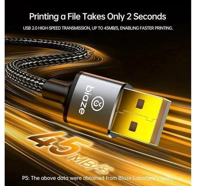 Alt view image 6 of 7 - 2 in 1 Out USB 2.0 Sharing Switch, Two Computers Share One USB Device, 16.4FT USB A to B Data Cable for Printer, Scanner, Keyboard, Mouse, Plug and Play
