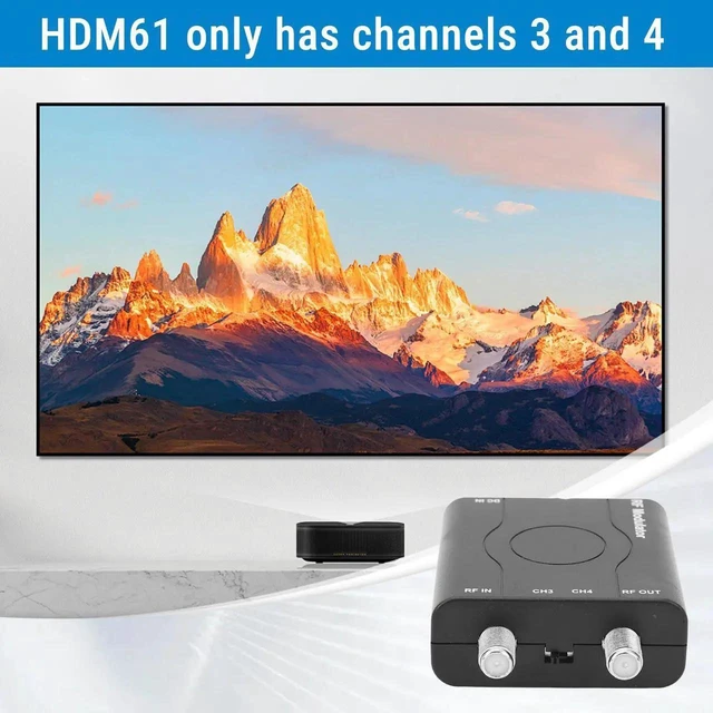 Alt view image 5 of 7 - HDMI to Coax RF Modulator, 1080P HDMI to VHF RF Coax Converter with Antenna Pass-Through, NTSC CH3 CH4 Output Plug and Play Adapter for Old Analog TV, Streaming Box, Game Console