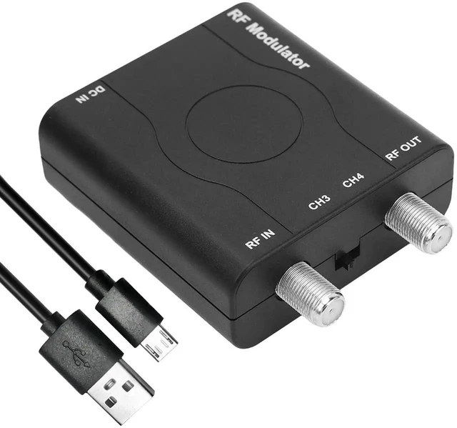 Main image of HDMI to Coax RF Modulator, 1080P HDMI to VHF RF Coax Converter with Antenna Pass-Through, NTSC CH3 CH4 Output Plug and Play Adapter for Old Analog TV, Streaming Box, Game Console