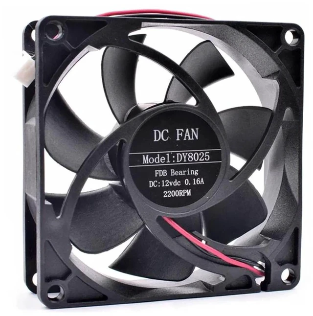Main image of DY8025 80x80x25mm DC12V 0.16A 2Wire Axial Cooling Fan, 80mm Replacement Fan for PC Computer Case, Power Supply and Electronic Hardware Heat Dissipation