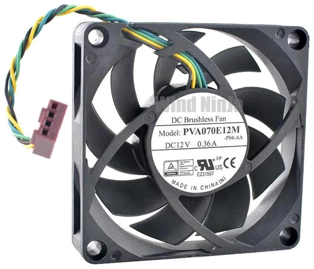 Main image of PVA070E12M 70x70x15mm DC12V 0.36A 4Pin 6500RPM HighSpeed Axial Cooling Fan, 70mm Replacement Fan for PC Computer Case CPU Hardware Heat Dissipation