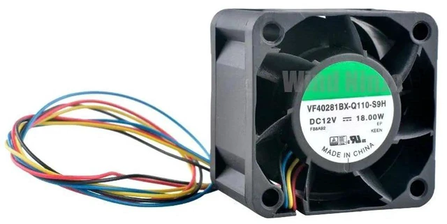 Main image of VF40281BXQ110S9H 40x40x28mm High Airflow Cooling Fan, DC12V 1.5A 18W 4Wire Ball Bearing Replacement Fan for 1U Server, Server Power Supply, Industrial Cabinet & HeavyDuty Heat Dissipation Projects