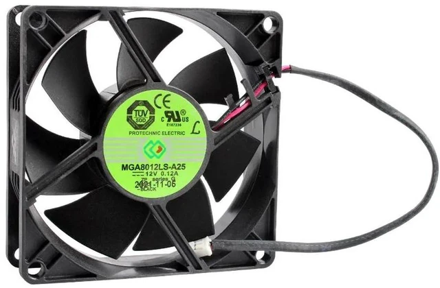 Main image of MGA8012LSA25 80x80x25mm 80mm 8cm Axial Cooling Fan, DC12V 0.12A 2Pin DC Brushless Replacement Fan for PC Chassis, Power Supply and Compact Electronic Equipment Heat Dissipation