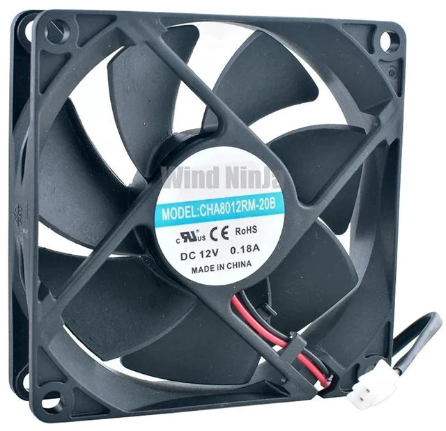 Main image of CHA8012RM20B 80x80x20mm 80mm 8cm 8020 Axial Cooling Fan, DC12V 0.18A 2Pin 2150RPM Replacement Fan for Inverter, Power Supply and Industrial Control Electronic Equipment Heat Dissipation