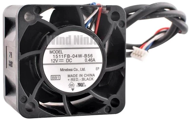 Main image of 1511FB04WB56 38x38x28mm 38mm 3.8cm Axial Cooling Fan, DC12V 0.46A 4Pin Dual Ball Bearing Replacement Fan for Server, Power Supply and Compact Industrial Electronic Equipment Heat Dissipation