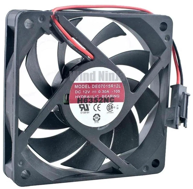 Main image of DE07015R12L 70x70x15mm 70mm 7cm HighSpeed Axial Cooling Fan, DC12V 0.30A 4000RPM 2Pin Brushless Replacement Fan for Power Supply Heat Dissipation