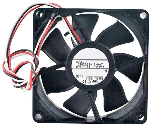 Main image of 08025SS12NAT 80x80x25mm 80mm DC12V 0.21A 3Pin Axial Cooling Fan, 8CM Replacement Fan for Switching Power Supplies, Power Modules and Industrial Electronic Equipment Heat Dissipation