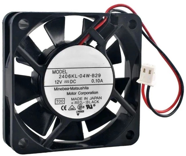 Main image of 2406KL04WB29 60x60x15mm Axial Cooling Fan, DC12V 0.10A 3100RPM Dual Ball Bearing 2Pin Replacement Fan for Inverters, Industrial Drives and Compact Industrial Electronic Equipment Heat Dissipation