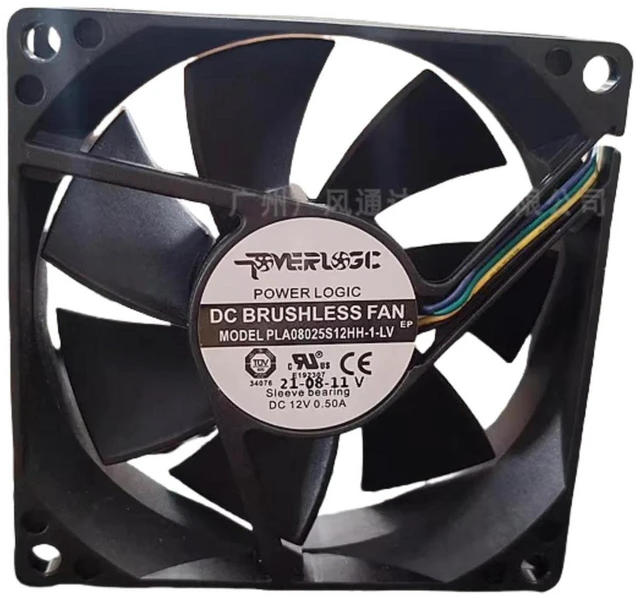 Main image of 80x80x25mm Hydraulic Bearing PWM Cooling Fan DC 12V 0.5A 4Pin Replacement Fan PLA08025S12HH1LV, UltraQuiet Axial CPU Fan for Desktop Computer Chassis and CPU Heatsink Heat Dissipation