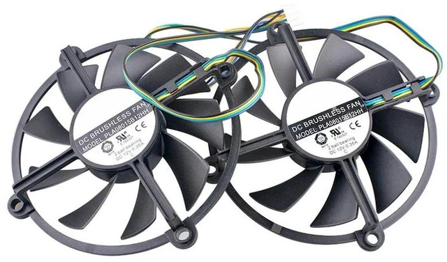 Main image of 80mm GPU Cooling Fan DC 12V 0.35A 4Pin Replacement Fan PLA08015B12HH, HighPerformance Graphics Card Fan for GTX260 GTX250, Enhanced Heat Dissipation for Desktop Video Card Repair Replacement