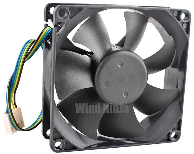 Main image of 80mm HighSpeed Server Cooling Fan DC 12V 0.40A 4Pin 4400RPM 80x80x25mm Replacement Fan F128025SU, HighAirflow Axial Fan for Server Chassis, CPU and HeavyLoad Computer Hardware Heat Dissipation