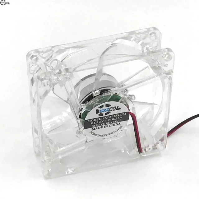 Main image of 80mm 8025 LED Silent Computer Chassis Cooling Fan DC 12V, Axial Flow Fan with Molex 4D Connector for PC Case Decorative & Heat Dissipation Upgrade