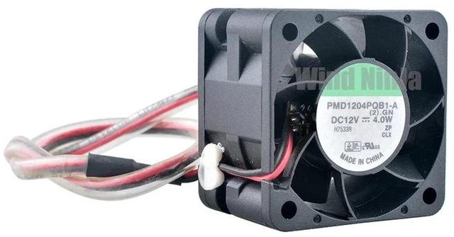 Main image of PMD1204PQB1A Dual Ball Bearing Cooling Fan, 40x40x28mm 4cm DC 12V 4.0W 2Pin Replacement Fan, High Airflow Compact Vent Fan for 1U 2U RackMount Server Power Supply Heat Dissipation