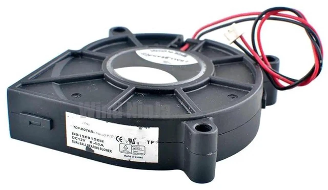 Main image of DB126015BH 60x60x15mm 60mm Blower Centrifugal Cooling Fan, DC 12V 0.43A 2Pin DualBall Bearing Replacement Fan for Printer and Compact Electronic Device Heat Dissipation
