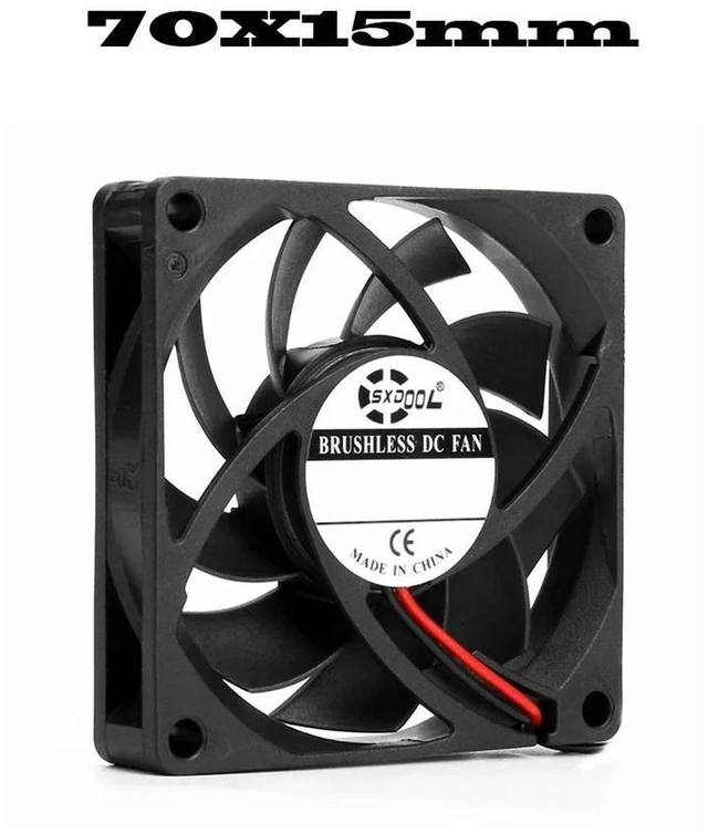 Main image of 7015 Axial Brushless Silent Cooling Fan, 70x70x15mm DC 24V 2Pin Sliding Bearing Replacement Fan for Equipment Housing Compact Electronic Devices Heat Dissipation